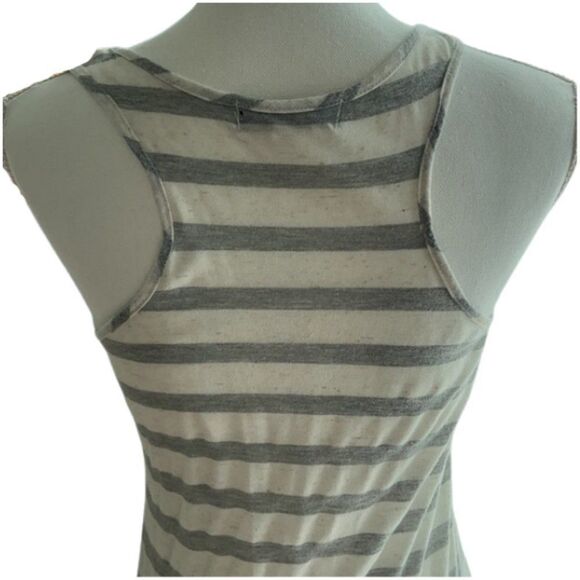 Size Med. Gray and White Striped Maxi Dress - Picture 4 of 4